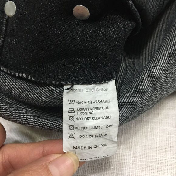 Women’s 90s Y2K Denim Overall Shorts XL Black Shortfall Romper Grunge Whimsygoth - Picture 12 of 16